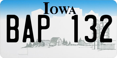 IA license plate BAP132