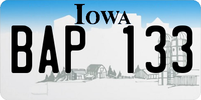 IA license plate BAP133