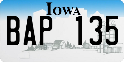 IA license plate BAP135