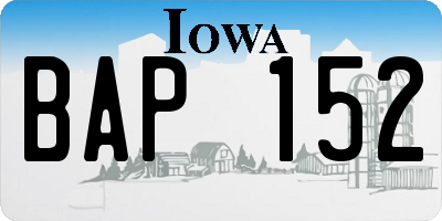 IA license plate BAP152
