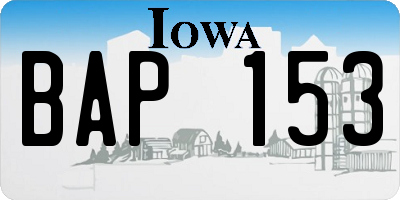IA license plate BAP153