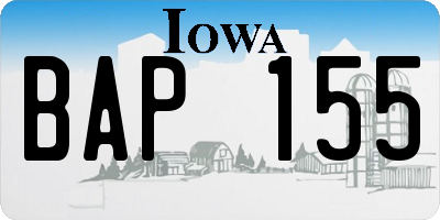 IA license plate BAP155