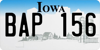 IA license plate BAP156