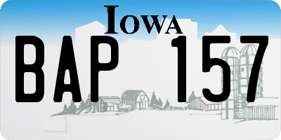 IA license plate BAP157