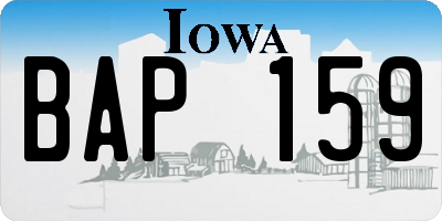 IA license plate BAP159