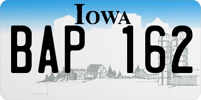 IA license plate BAP162