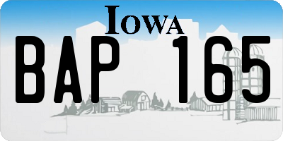 IA license plate BAP165