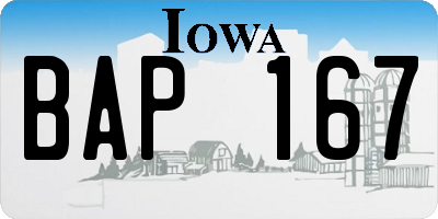 IA license plate BAP167