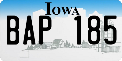 IA license plate BAP185