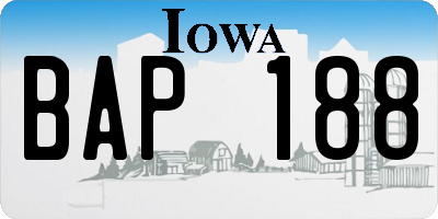 IA license plate BAP188