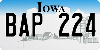 IA license plate BAP224
