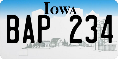 IA license plate BAP234
