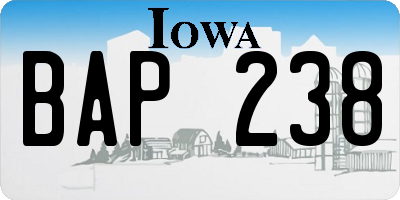 IA license plate BAP238