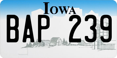 IA license plate BAP239