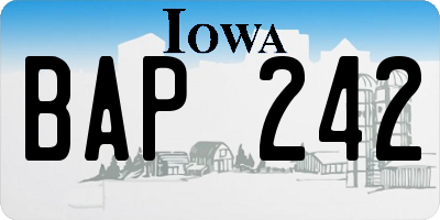 IA license plate BAP242