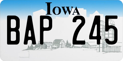 IA license plate BAP245