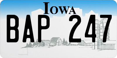 IA license plate BAP247
