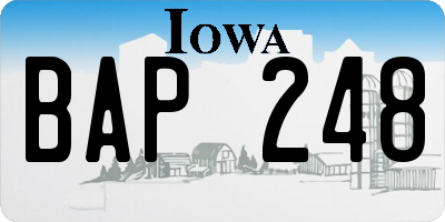 IA license plate BAP248