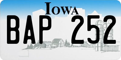 IA license plate BAP252