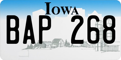 IA license plate BAP268