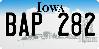 IA license plate BAP282