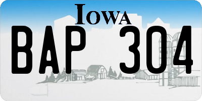 IA license plate BAP304