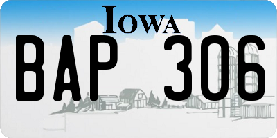 IA license plate BAP306