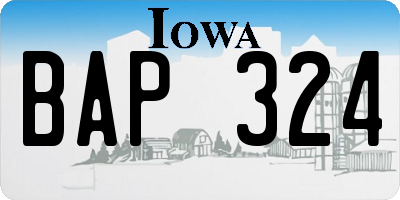 IA license plate BAP324