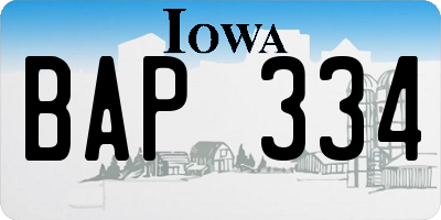 IA license plate BAP334