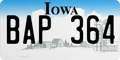 IA license plate BAP364