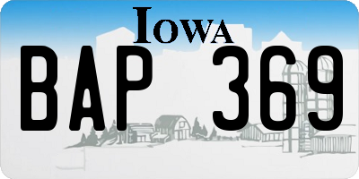 IA license plate BAP369