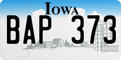 IA license plate BAP373