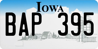 IA license plate BAP395