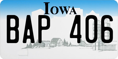 IA license plate BAP406