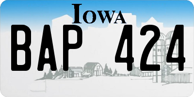 IA license plate BAP424