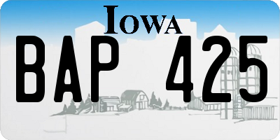 IA license plate BAP425