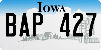 IA license plate BAP427