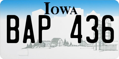 IA license plate BAP436