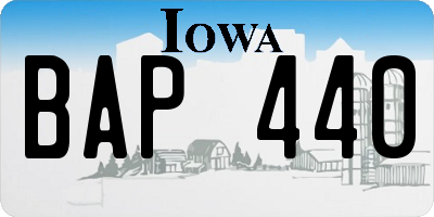 IA license plate BAP440