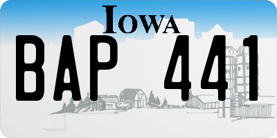 IA license plate BAP441