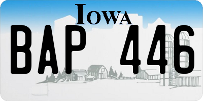 IA license plate BAP446