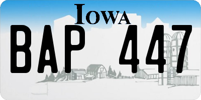 IA license plate BAP447