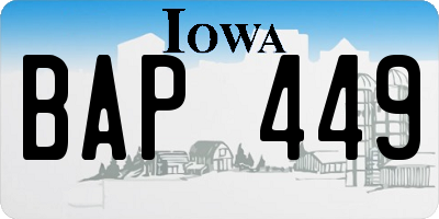 IA license plate BAP449