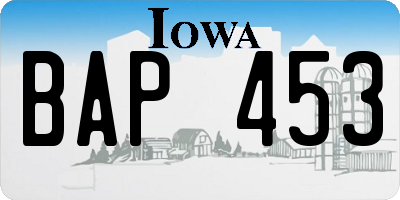 IA license plate BAP453