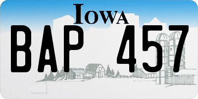 IA license plate BAP457