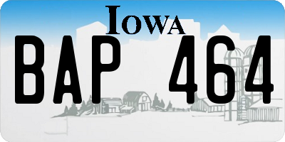 IA license plate BAP464