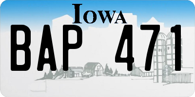 IA license plate BAP471