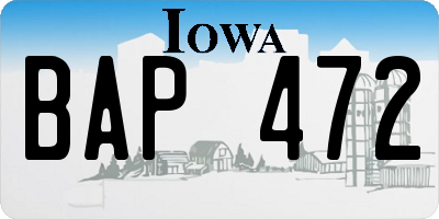 IA license plate BAP472