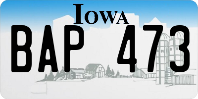 IA license plate BAP473