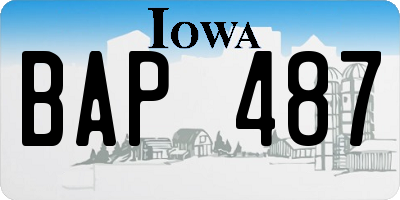 IA license plate BAP487
